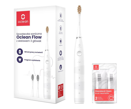 Szczoteczka soniczna Oclean Flow biały + 2 dodatkowe końcówki